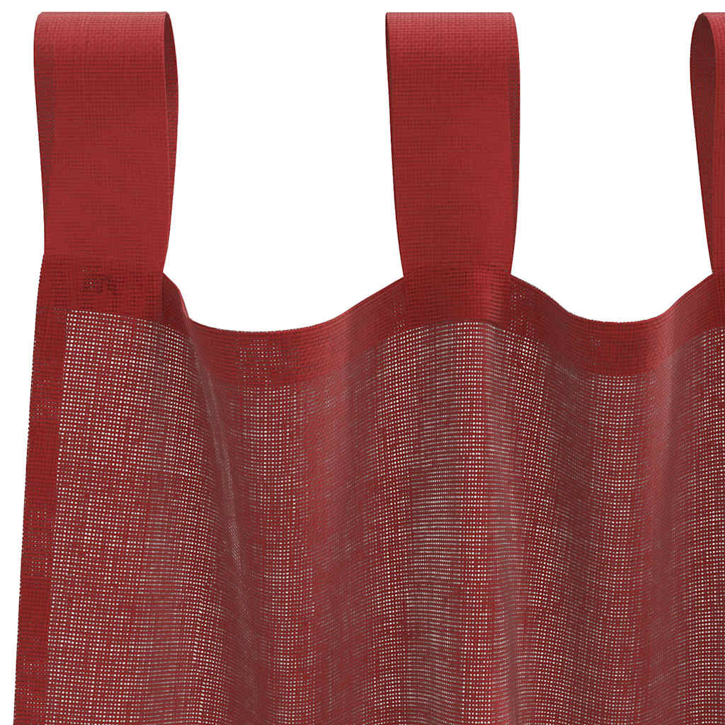 vidaXL Tende in Voile con Tasche per Aste 2 pz Rosso Vino