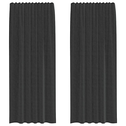 vidaXL Tende in Voile con Linguetta 2 pz Nero