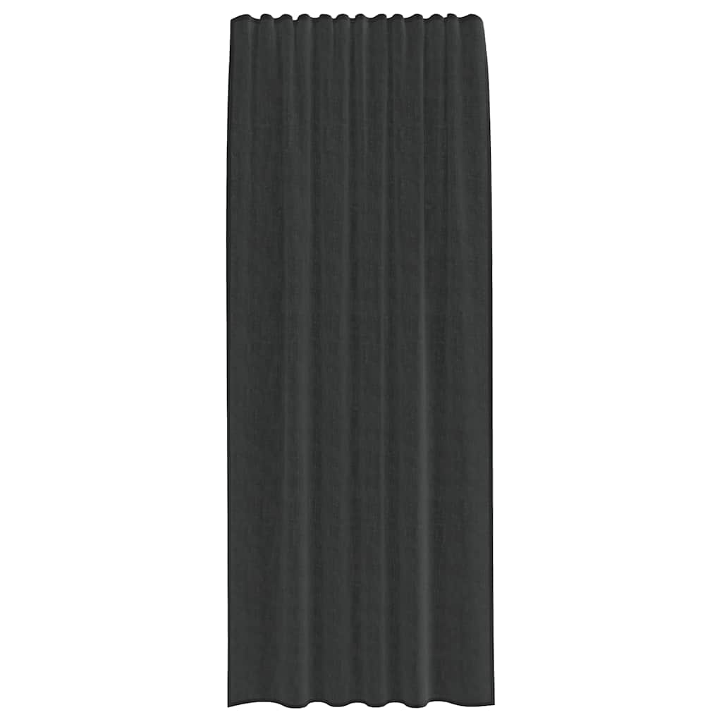 vidaXL Tende in Voile con Linguetta 2 pz Nero