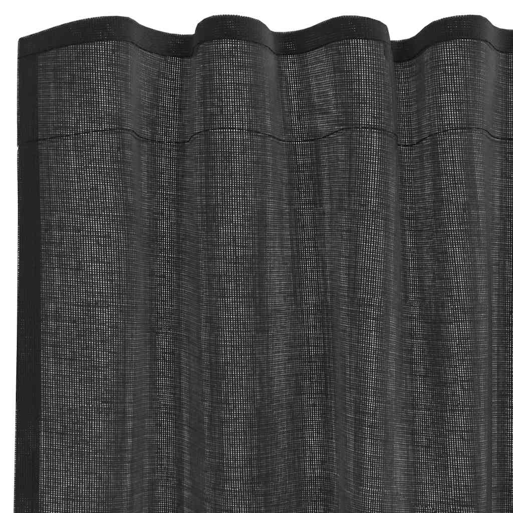 vidaXL Tende in Voile con Linguetta 2 pz Nero