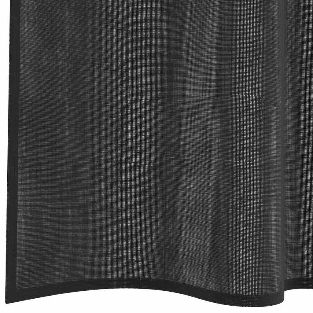 vidaXL Tende in Voile con Linguetta 2 pz Nero