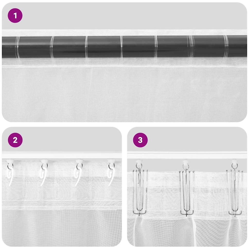 vidaXL Tende in Voile con Linguetta 2 pz Nero