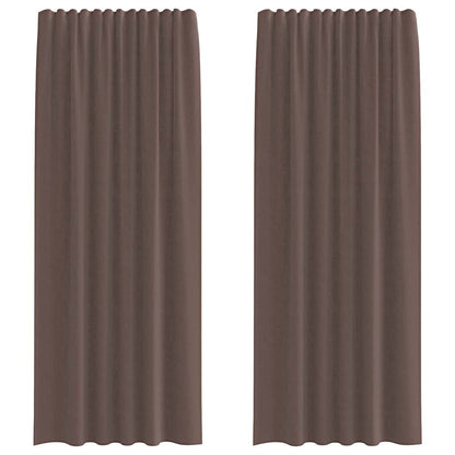 vidaXL Tende in Voile con Linguetta 2 pz Marrone
