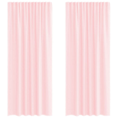 vidaXL Tende in Voile con Passanti 2 pz Rosa Chiaro 140x245 cm