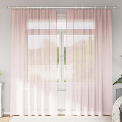 vidaXL Tende in Voile con Passanti 2 pz Rosa Chiaro 140x245 cm