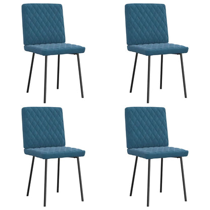 vidaXL Sedie da Pranzo 4 pz Blu in Velluto