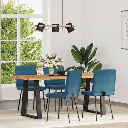 vidaXL Sedie da Pranzo 4 pz Blu in Velluto