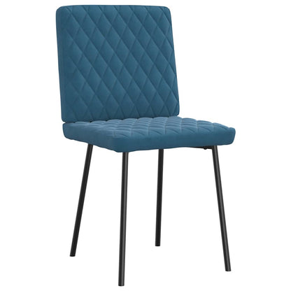 vidaXL Sedie da Pranzo 4 pz Blu in Velluto