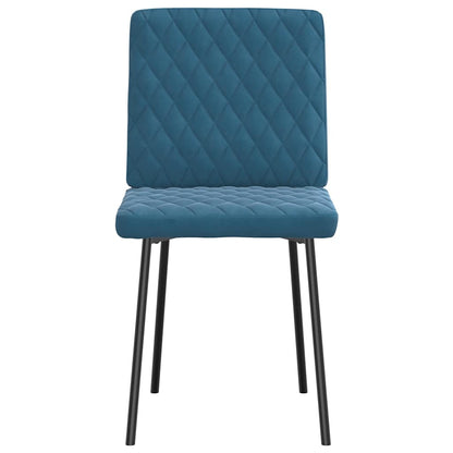 vidaXL Sedie da Pranzo 4 pz Blu in Velluto