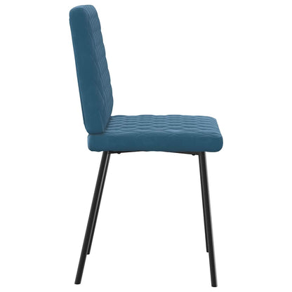 vidaXL Sedie da Pranzo 4 pz Blu in Velluto