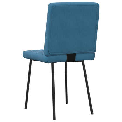 vidaXL Sedie da Pranzo 4 pz Blu in Velluto