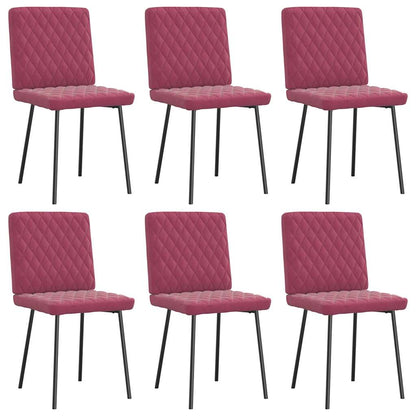 vidaXL Sedie da Pranzo 6 pz Rosso Vino in Velluto