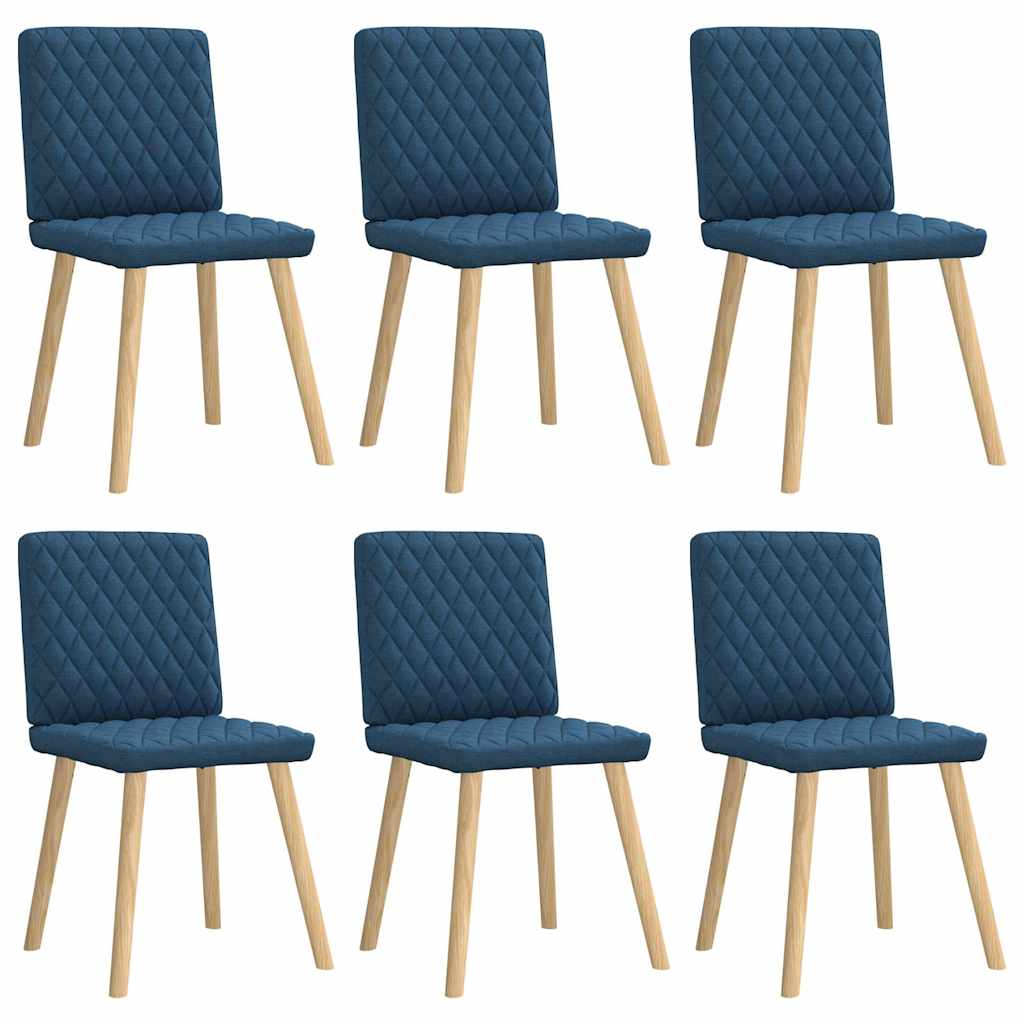 vidaXL Sedie da Pranzo 6 pz Blu in Tessuto