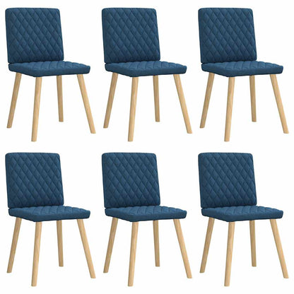 vidaXL Sedie da Pranzo 6 pz Blu in Tessuto