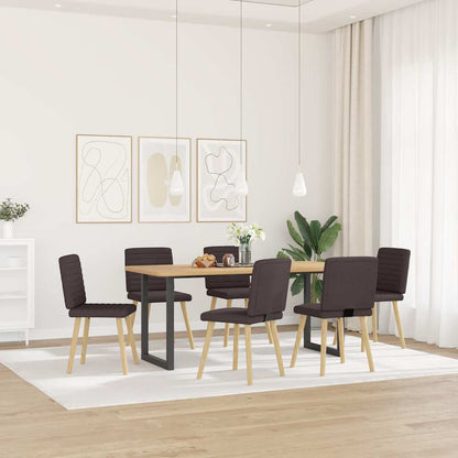 vidaXL Sedie da Pranzo 6 pz Marrone Scuro in Tessuto