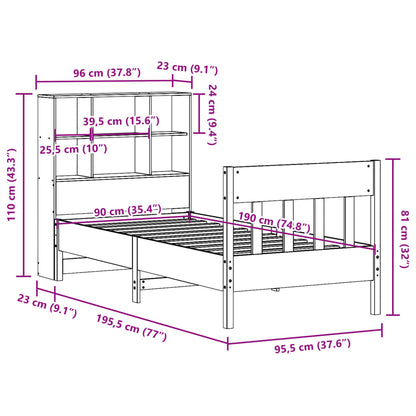 vidaXL Letto senza Materasso Marrone Cera 90x190 cm in Legno di Pino