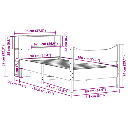vidaXL Letto senza Materasso Marrone Cera 90x190 cm in Legno di Pino