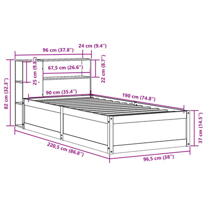 vidaXL Letto senza Materasso Marrone Cera 90x190 cm in Legno di Pino