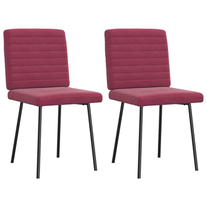 vidaXL Sedie da Pranzo 2 pz Rosso Vino in Velluto