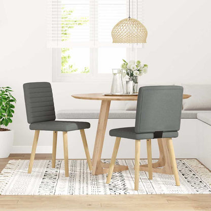 vidaXL Sedie da Pranzo 2 pz Grigio Scuro in Tessuto
