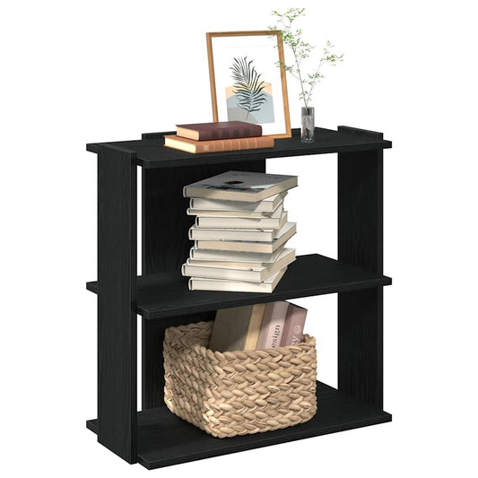 vidaXL Libreria a 3 Ripiani Nera 60x30x60 cm in Legno Multistrato