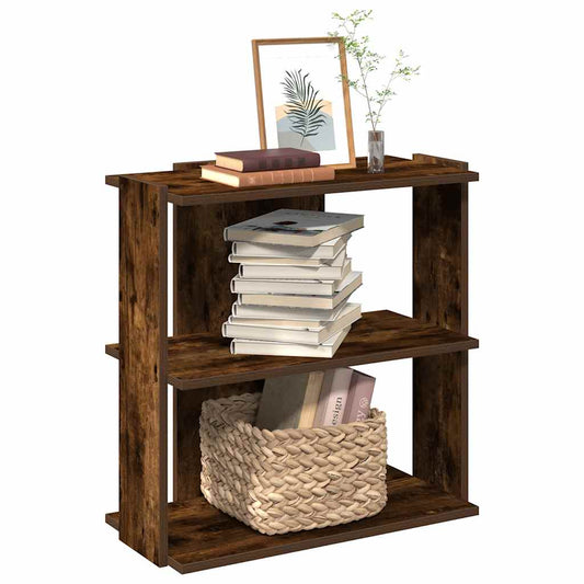 vidaXL Libreria a 3 Ripiani Rovere Fumo 60x30x60 cm Legno Multistrato VIDAXL