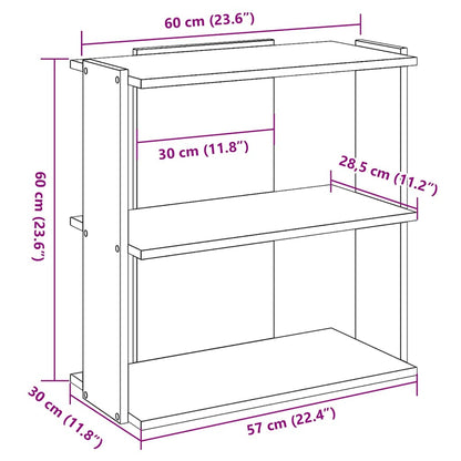 vidaXL Libreria 3 Ripiani Rovere Marrone 60x30x60 cm Legno Multistrato VIDAXL
