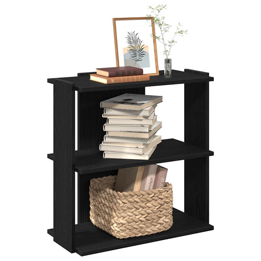 vidaXL Libreria a 3 Ripiani Nera 60x30x80 cm in Legno Multistrato