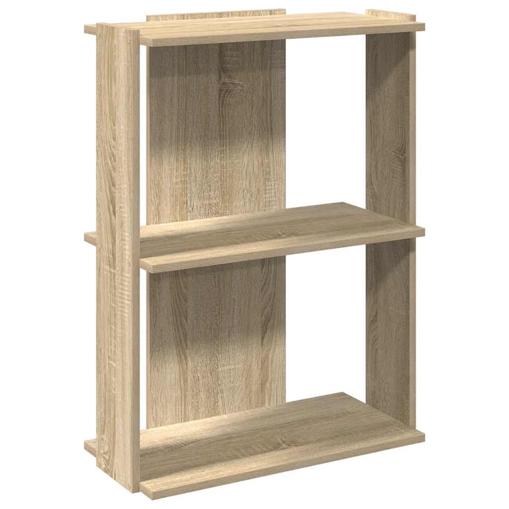 vidaXL Libreria 3 Ripiani Rovere Sonoma 60x30x80 cm Legno Multistrato VIDAXL
