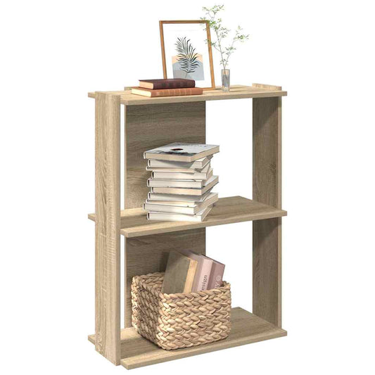 vidaXL Libreria 3 Ripiani Rovere Sonoma 60x30x80 cm Legno Multistrato VIDAXL
