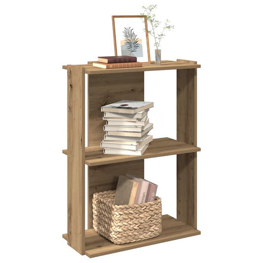 vidaXL Libreria a 3 Ripiani Rovere 60x30x80 cm Legno Multistrato VIDAXL