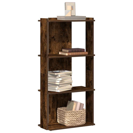 vidaXL Libreria a 3 Ripiani Rovere Fumo 60x30x120 cm Legno Multistrato