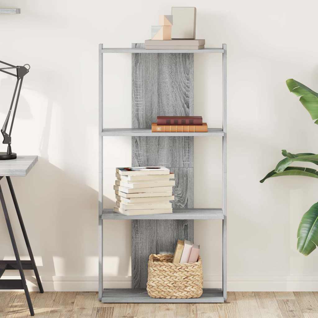 vidaXL Libreria 3 Ripiani Grigio Sonoma 60x30x120cm Legno Multistrato VIDAXL